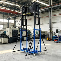 Plateforme élévatrice mobile électrique pliable, capacité de charge 500 kg, télécommande, plateforme de travail en hauteur robuste pour la construction