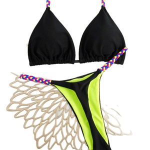 Costume <span class=keywords><strong>da</strong></span> bagno bikini <span class=keywords><strong>da</strong></span> donna 2026 con top all'americana e <span class=keywords><strong>slip</strong></span> brasiliano reversibile ad asciugatura rapida in Spandex/Poliestere, ideale per la spiaggia e feste in piscina - Product Image 5
