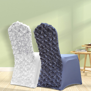 2026 Rose <strong>Chair</strong> <strong>Cover</strong> Universal Size <strong>Polyester</strong> Machine Washable Solid Colors Rose Flower <strong>Chair</strong> <strong>Cover</strong> for Wedding - Product Image 6