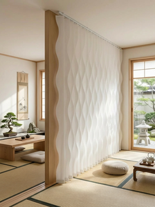 Persianas Verticales Onduladas ZSTARR <span class=keywords><strong>para</strong></span> Puertas Corredizas, Separadores de Ambientes, Textura de Ondas de Agua Irregulares, Fáciles de Limpiar - Product Image 2