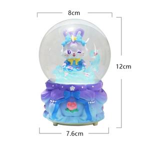 Statue de lapin de dessin animé mignonne <span class=keywords><strong>Globe</strong></span> à eau - Décoration festive faite à la main pour Noël, fête d'hiver, décoration de la maison pour le Nouvel An - Product Image 2