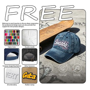 New Arrival <b>Vintage</b> Sports Baseball <b>Caps</b> Custom Adjustable Embroidery Logo Curved Brim 6 Panel Baseball <b>Cap</b> - Product Image 2