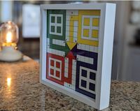 Jeu de société Ludo personnalisé avec plateau en verre véritable, 17 pouces sur 17 pouces, plateau en bois avec 16 jetons et 2 dés