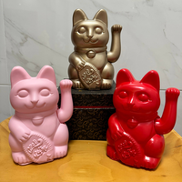 Chat porte-bonheur Feng Shui en plastique écologique de 15 cm, agitant la main, pour la décoration intérieure