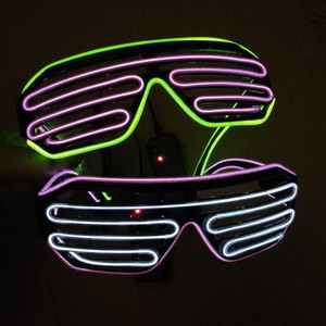 Customized Party Favors Shutter Wire Neon Rave Glasses <b>Wireless</b> <b>Light</b> up LED Party Glasses Flashing Sunglasses - Product Image 1