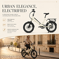 Vélo Électrique Urbain ZUMI OEM ODM pour Adultes, 20 Pouces, Cadre Bas, avec Porte-Bagages Arrière, Moteur Moyeu, Transmission par Courroie, Frein à Disque