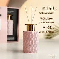 Diffuseur d'arômes rose personnalisé, diffuseur d'air sans flamme en rotin de haute qualité. Convient aux hôtels, aux maisons, aux chambres à coucher.
