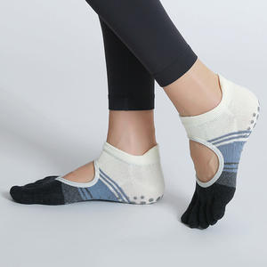 جوارب يوجا نسائية صيفية قابلة للتخصيص بخمسة أصابع مع قبضة للكاحل، جوارب محبوكة للبيلاتس والجيم - Product Image 5