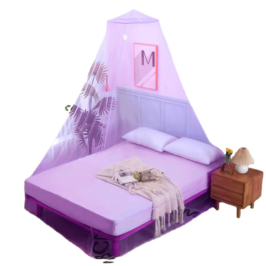 comfortable conical folded round Bed Canopy pink cheap