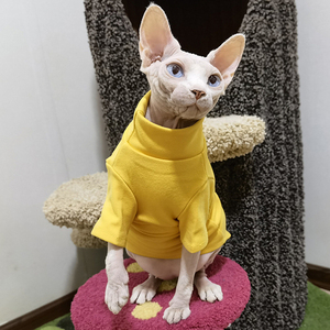 Modische Umweltfreundliche Sphynx Rollkragenpullover Warme Fleece-Haustierbekleidung Einfarbig für Alle Jahreszeiten Katzen Hunde Halloween-Kleidung - Product Image 3