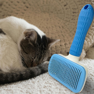 <b>Pet</b> Grooming <b>Brush</b> Hair Self Cleaning Cat Stainless Steel Slicker Comb <b>Pet</b> Supplies Hair Cleaner <b>Brush</b> - Product Image 4