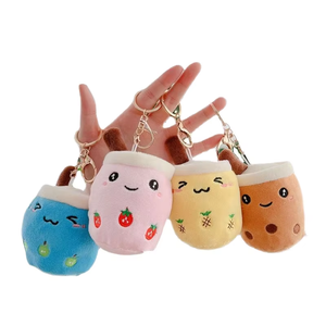 Ucuz süt çay boba peluş kahve fincanları doldurulmuş duygu sırt çantası kolye hediye için peluş oyuncaklar anahtarlık - Product Image 3