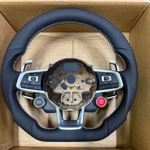 Volant en cuir pour Volkswagen <span class=keywords><strong>Golf</strong></span> 5 6 <span class=keywords><strong>7</strong></span> <span class=keywords><strong>7</strong></span>.5 MK6 MK7 R GTI GTE <span class=keywords><strong>GTD</strong></span> R Line Tiguan Passat Jetta Polo Scirocco - Product Image 2