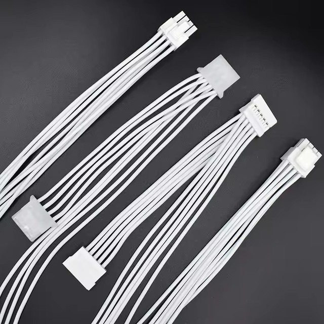 White Braided Pattern 16AWG Modular Power Cable for Seasonic FOCUS+FOCUS+ KM3 XP2 XM2 XP3 GPU PCIe CPU SATA Molex IDE 4Pin