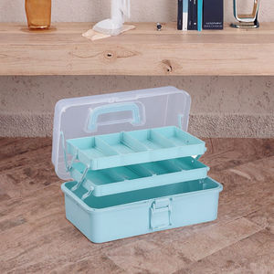 बहुक्रियाशील रंगीन प्लास्टिक भंडारण टोटे टिकाऊ ढक्कन को हैंडल करने योग्य लच बॉक्स आधुनिक आयोजन कंटेनर बनाया गया पीपी - Product Image 3