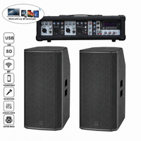 Système de sonorisation professionnel 1200W avec 2x12'' Subwoofers, Ensembles Karaoké TWS, Table de mixage amplifiée 4 canaux, Boîte de son, Enceinte