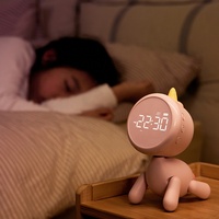 Réveil numérique LED intelligent en forme de licorne de dessin animé, veilleuse, pour chambre d'enfant et intérieur