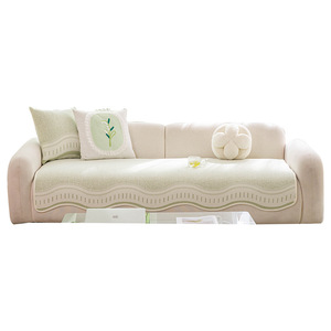 Summer Cooling Ice Silk Sofa Cushion Rectangle Stripe Pattern Non Slip Seat Pad For General Sofas Machine Washable - Product Image 5