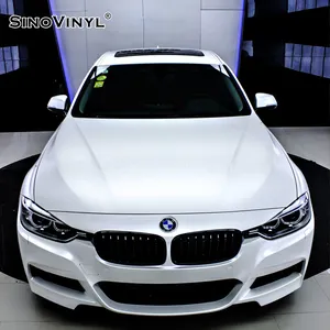 SINOVINYL High Polymeric With Double Casting EM-02 Electro Metallic Pearl White Car Foil Wrapping Vinyl