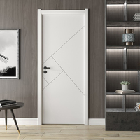 Porte intérieure moderne en bois massif blanc apprêté, étanche, à ouverture latérale pour chambre à coucher, portes en bois pour maison, couleur blanche