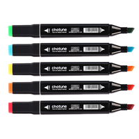 24 couleurs marqueurs d'artiste à double pointe baril carré avec pointes de pinceau fines rondes fournitures d'art à l'encre d'alcool