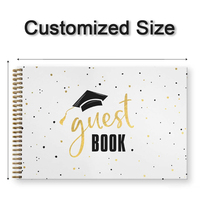 Carnet de Visiteurs Personnalisé A5 à Couverture Rigide pour Remise de Diplôme, Carnets d'Autographes de Mariage pour Souvenirs
