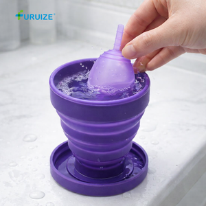 <span class=keywords><strong>Copa</strong></span> <span class=keywords><strong>Menstrual</strong></span> Plegable de Silicona Furuize OEM/ODM, 200 ml, Personalizable, Reutilizable, Libre de BPA, <span class=keywords><strong>Copa</strong></span> de Esterilización para el Periodo - Product Image 1