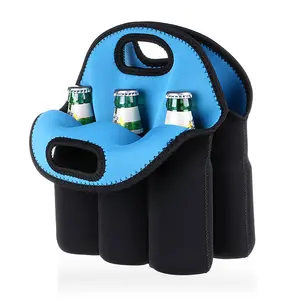 6 gói chai có thể Tote cách điện Neoprene bé chai mát túi nước bia chai chủ tùy chỉnh