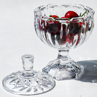 Vente directe usine : Pot en verre transparent à pied haut avec couvercle, style créatif, pour décoration maison et mariage, idéal pour bonbons et fruits