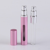 Vente en gros de flacons de parfum en verre rechargeables de 5 ml, atomiseur rond en métal, emballage de parfum coloré, fournisseur de flacons pulvérisateurs
