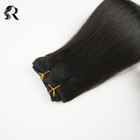 Extensions de cheveux vierges chinois à double trame machine, pointes pleines, 50g, noir naturel, longs, lisses, permanentés et toutes les couleurs
