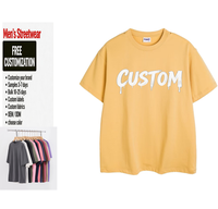 Camiseta de Hombre Personalizable con Logotipo, 100% Algodón, 280g, Hilo Doble, Oversize, Lisa, Teñida, Hombros Caídos, Estilo Urbano, Venta al Por Mayor