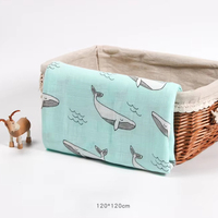 120*120cm confortable mousseline bébé mousseline couverture respirant coton biologique bambou pour les nouveau-nés