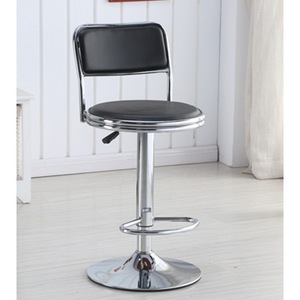 Chaise de bar Chen Guan en cuir rouge pivotante réglable en hauteur avec base chromée pour utilisation au bar - Product Image 2