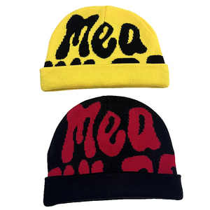 Gorros de gran tamaño personalizados <span class=keywords><strong>para</strong></span> hombres y mujeres de alta calidad 100% acrílico tejido Mea Culpa Jacquard Beanie Hat <span class=keywords><strong>para</strong></span> invierno - Product Image 4
