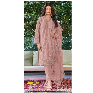Georgette d'approvisionnement direct avec costume pakistanais de séquence pour l'occasion spéciale tenue de fête Salwar Kameez - Product Image 1