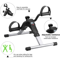 Mini vélo d'exercice pour les jambes en acier, entraîneur de gym d'intérieur, mini vélo à pédales avec compteur numérique