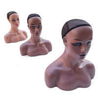 Tête de Mannequin Noire avec Épaules pour Perruque