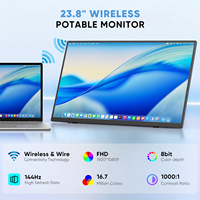 Moniteur portable sans fil LCD 23,8 pouces 1080P 144Hz IPS Gaming avec haut-parleur intégré HDR 96% SRGB pour ordinateur portable et téléphone
