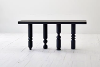 Table Console en bois de chêne moderne nordique antique Japandi Wabi Sabi Cuisine faite à la main Hôtel Appartement Salle à manger Salon Ciment