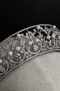 Diadème de mariée en cuivre de haute qualité avec perles et zircons cubiques, élégant style russe, bandeau de mariage pour mariées, concours de beauté, bal de promo, anniversaire - Product Image 6