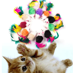 Cheap Small New Design Colorful Interesting Feather Stick Toy Mouse Shape <b>Cat</b> Toys - Product Image 6