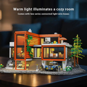 3060 Piezas, Bloques de Construcción de Villa Vacacional de 4 Pisos con Cadena de Luces, Piscina, Jardín, Interacción Padres-Hijos, STEAM, Decoración del Hogar, Regalo para Niños - Product Image 5