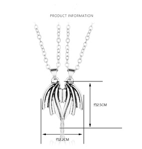 2 pezzi collana magnetica amicizia infinito amore diavolo <span class=keywords><strong>e</strong></span> <span class=keywords><strong>angelo</strong></span> ala pendente coppia collane regalo in lega di zinco - Product Image 2