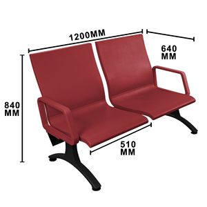 Silla de Espera Bao Xian BX-CT683P 1750x640x840mm, Banco Público de Hospital de Tres Asientos con Reposabrazos - Product Image 2