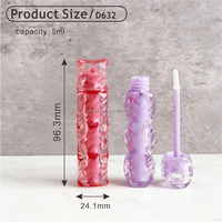 Tube d'emballage de brillant à lèvres de luxe 5 ml, transparent, avec applicateur brillant, pour rouge à lèvres liquide, brume pour le visage, et gloss mat.