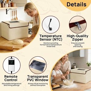 Caja de Fermentación Versátil para Masa, <span class=keywords><strong>con</strong></span> Control de Temperatura y Temporizador Ajustables, Plegable, para Fermentación de <span class=keywords><strong>Pan</strong></span> y Masa de Panadería - Product Image 4