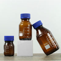 Bouteille de réactif en verre ronde graduée en gros bouteille en verre de laboratoire de stockage de réactifs bruns 100ml 250ml 500ml 1000ml