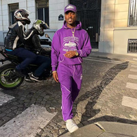Sweat à capuche et pantalon de survêtement à point contrasté personnalisé 2pc Print Pullover Tech Fleece 100% Cotton Oversized Streetwear Sport Survêtement Set