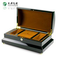 Boîte cadeau de parfum en bois MDF courbé sur mesure, finition brillante, emballage de luxe verrouillable avec gravure de logo personnalisée et doublure colorée